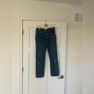 Agolde Light Blue Denim Jeans with Contrast Stitching